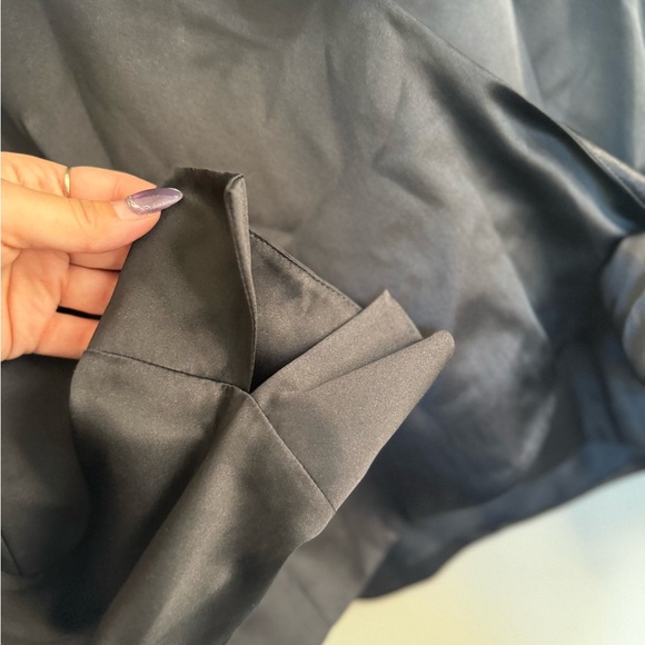 Vintage Spenser Jeremy Black Silk Wrap Top size 10 NWT - Picture 8 of 9